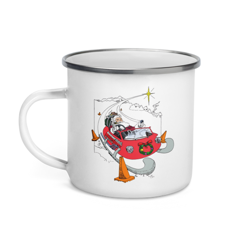 Santa's Sled Enamel Mug