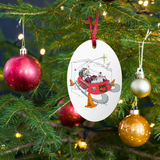 Santa's Sled Wooden Ornament