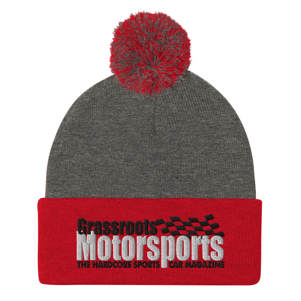 Grassroots Motorsports Pom-Pom Beanie (Red)